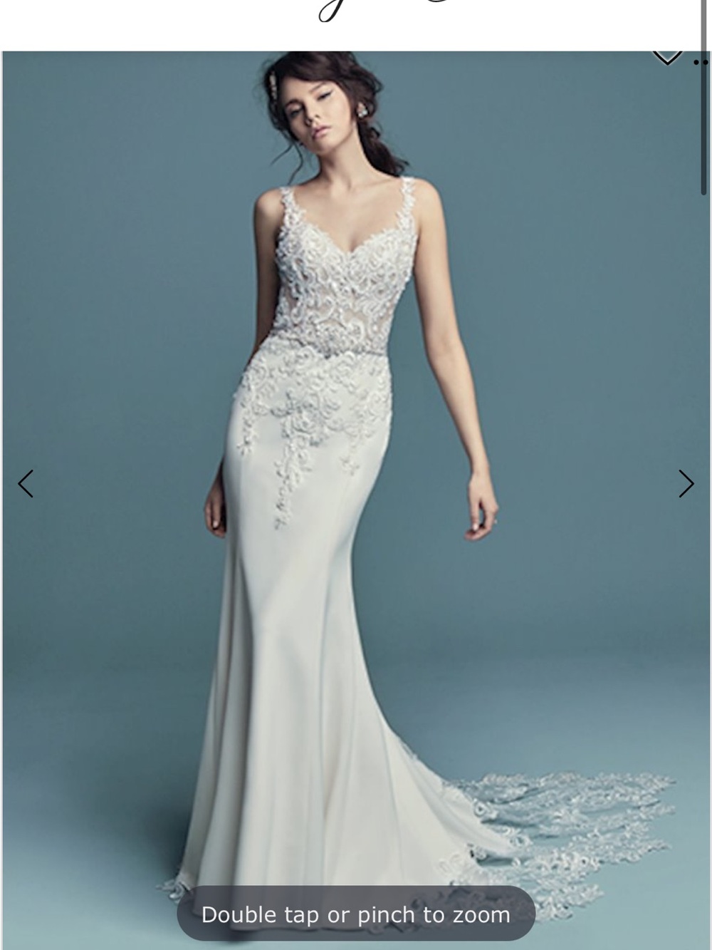 Maggie Sottero Lace Appliqué Mermaid Wedding Gown in Ivory